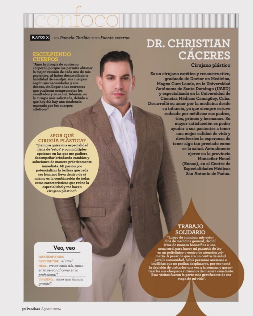 Dr Christian Cáceres. Cirujano Plastico Estético y Reconstructivo en República Dominicana.